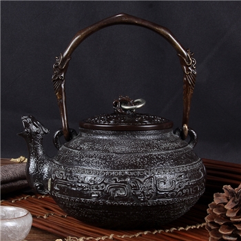 兽嘴铁壶铸铁泡茶专用烧水壶电陶炉煮茶器铁茶壶煮水壶