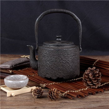 筒型马纹铁壶铸铁泡茶专用烧水壶电陶炉煮茶器铁茶壶煮水壶