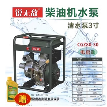 锐无敌水泵汽油CGZ80-30电启动3寸水泵