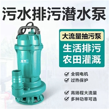 新界WQ污水抽水泵抽粪泥浆排污泵家用220V380v高扬程吸污潜水泵WQD5-8-0.37L（220